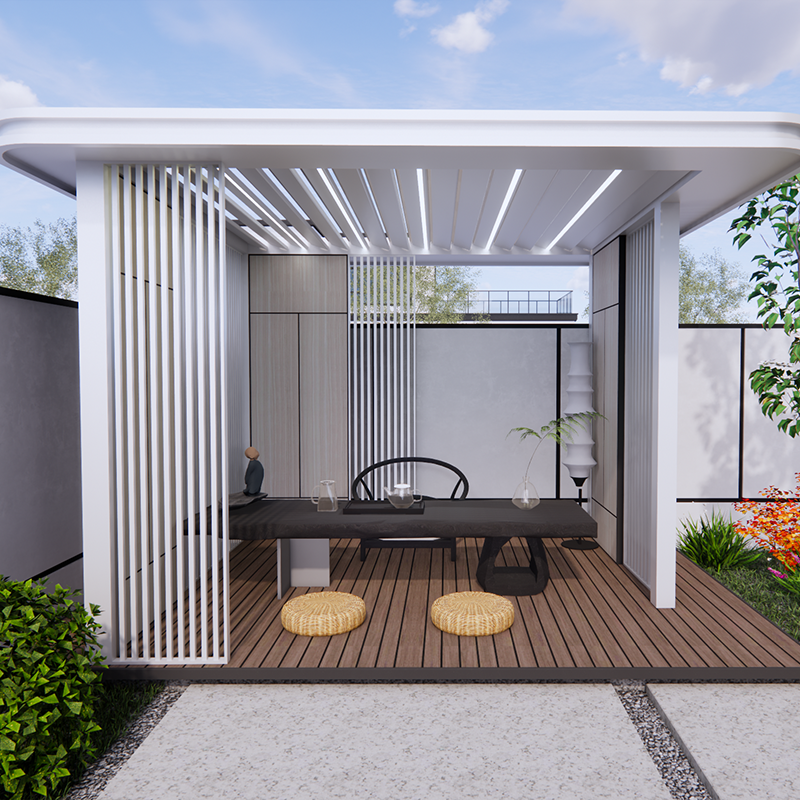 Simple modern style white gazebo