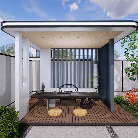 Simple modern style white gazebo