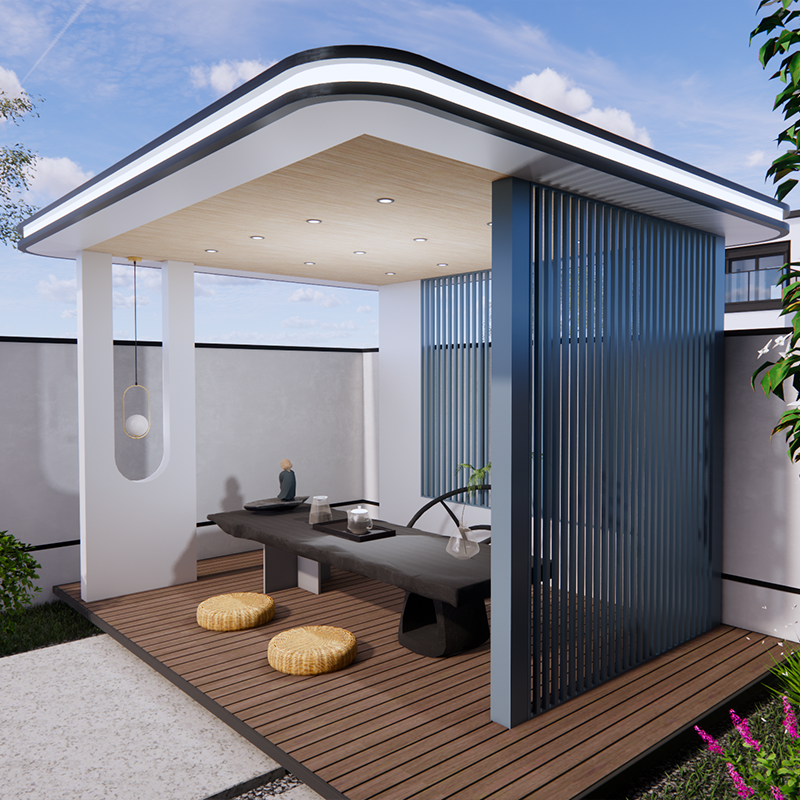 Simple modern style white gazebo