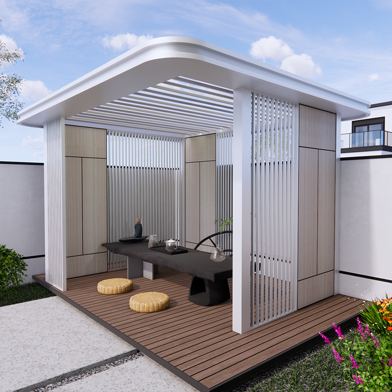 Simple modern style white gazebo